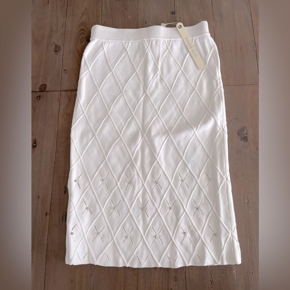 Jonathan Simkhai ivory bone knit skirt NWT - Picture 1 of 5
